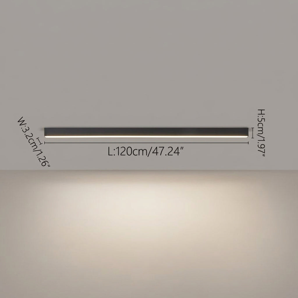 Rayon Plafonnier LED Linéaire – Noir, 120 cm