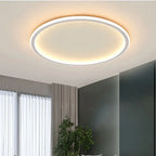 Halo Plafonnier LED Anneau – anneau LED dans une pièce avec rideau gris