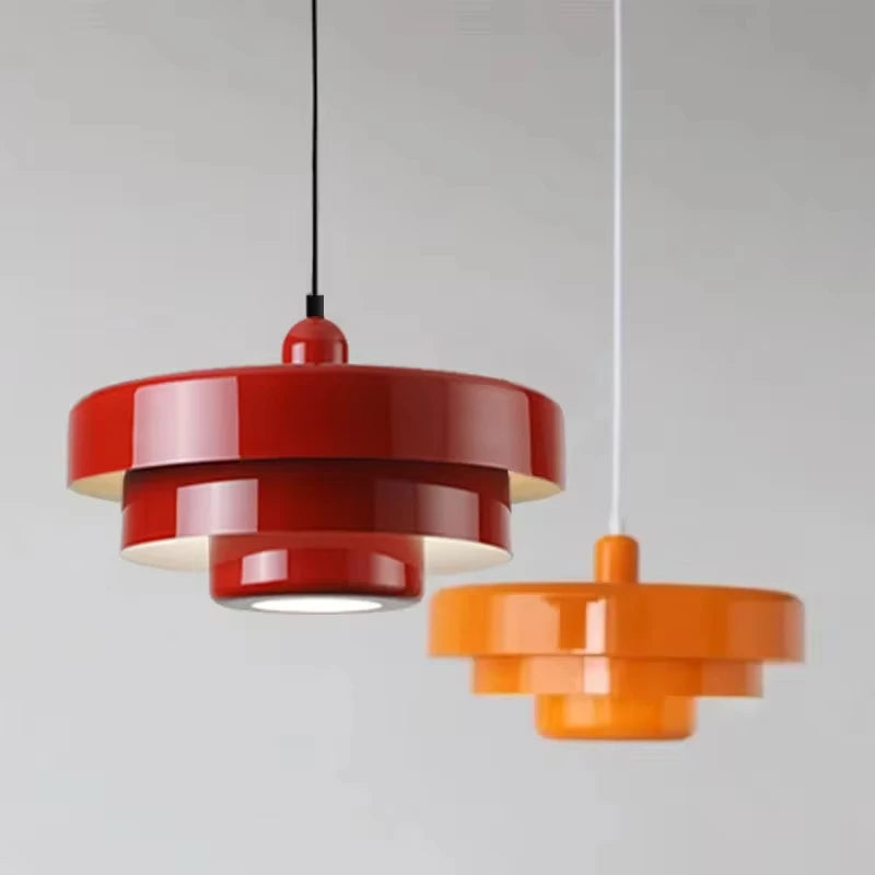 Tiara Suspension Étagée en Métal – suspension rouge et suspension orange