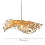 Ondine Suspension Vague Double en Bambou Tressé – abat-jour en vague suspendu sur fond blanc