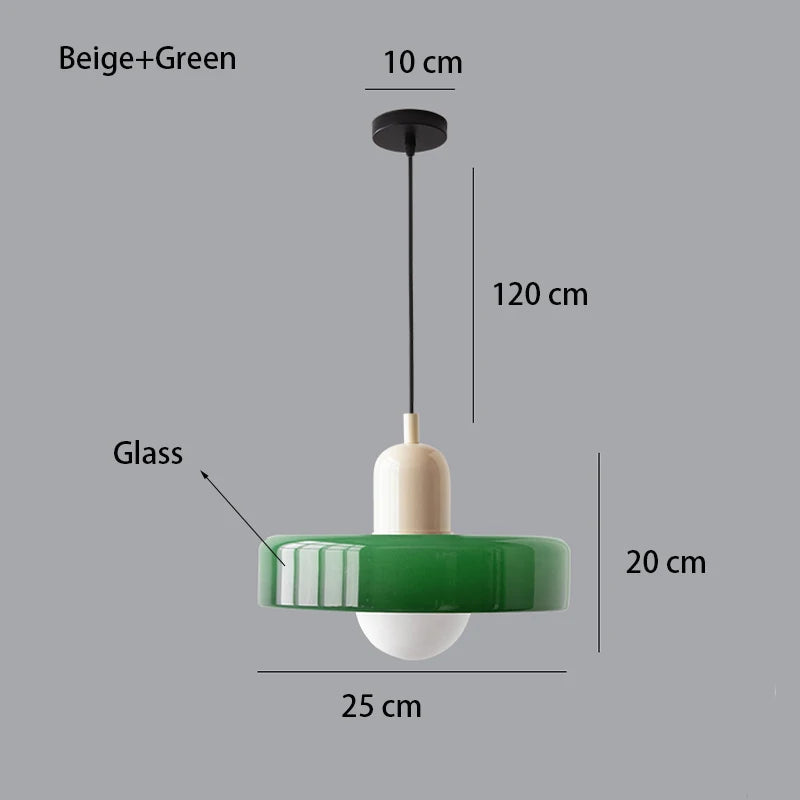 Paletia Suspension Palet en Verre Coloré – Beige & Vert