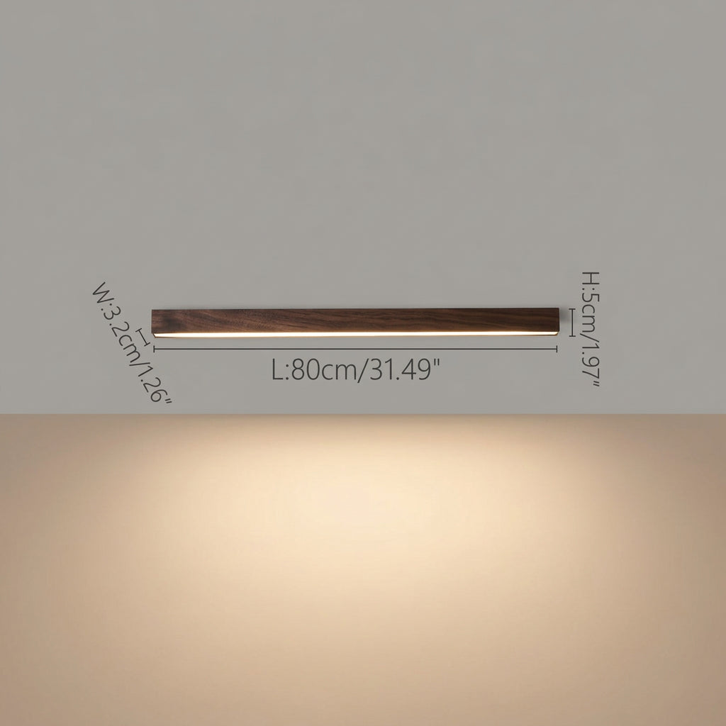 Rayon Plafonnier LED Linéaire – Noyer, 80 cm