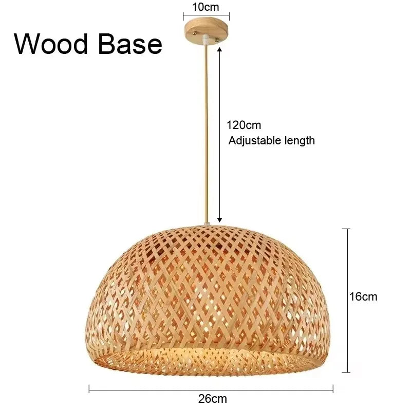 Domera Suspension Dôme en Bambou Tressé – Support bois