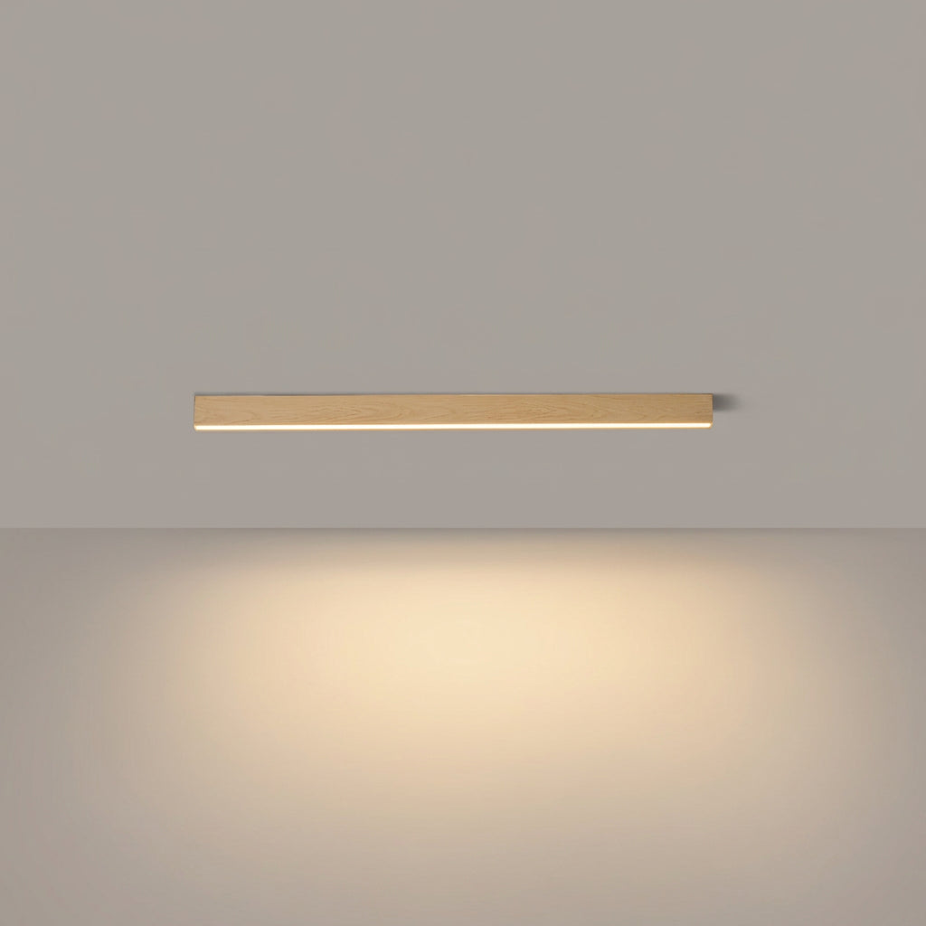 Rayon Plafonnier LED Linéaire – Bois clair, 80 cm