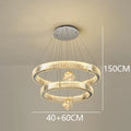 Saturne Lustre Anneaux en Cristal Moderne – Argent, 2 anneaux
