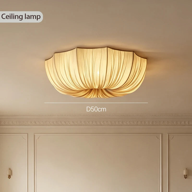 Nuée Plafonnier en Tissu Plissé – 50 cm
