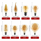 Ampoule Globe à Filament – tableau des caractéristiques des ampoules (formes, culots, tensions)