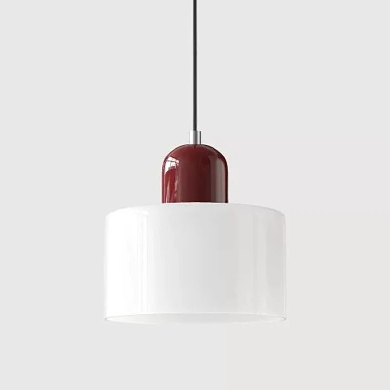 Dolia Suspension en Verre Teinté – Blanc, capuchon bordeaux