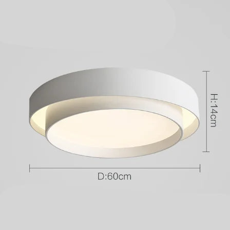 Duo Plafonnier LED Double Cercle – Blanc, 60 cm