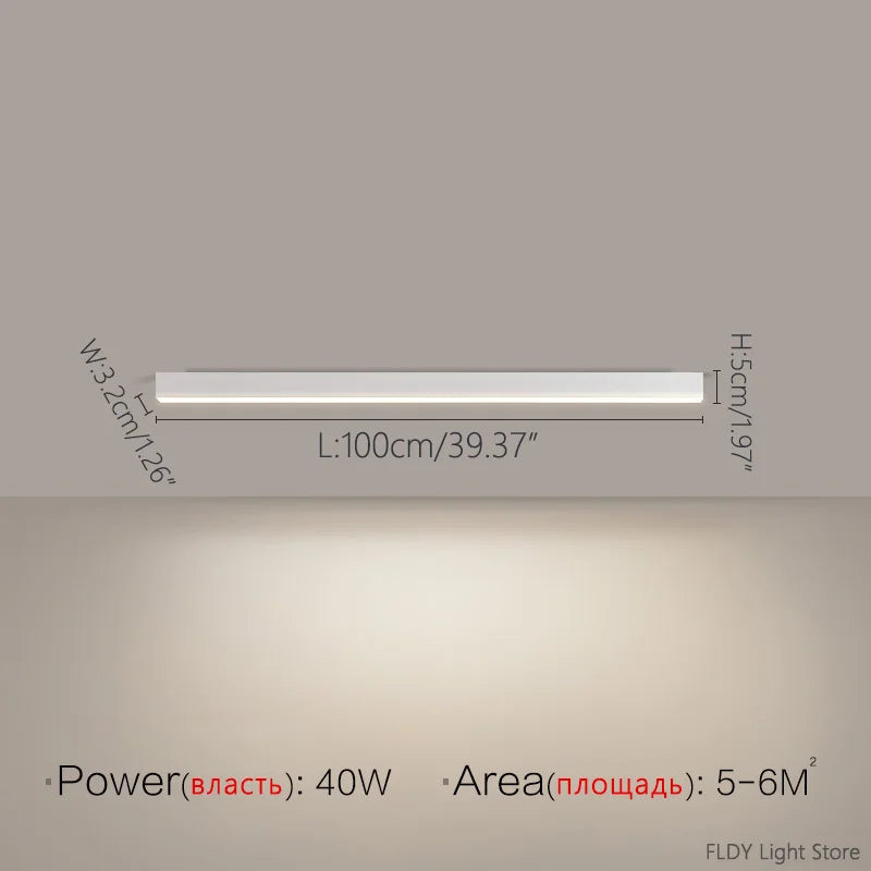 Rayon Plafonnier LED Linéaire – Blanc, 100 cm