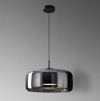 Ambrine Suspension en Verre Fumé ou Ambré, 1 Tête – suspension en verre fumé sur fond gris