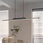 Ligne Suspension LED Linéaire en Aluminium – barre LED noire devant une fenêtre avec plante