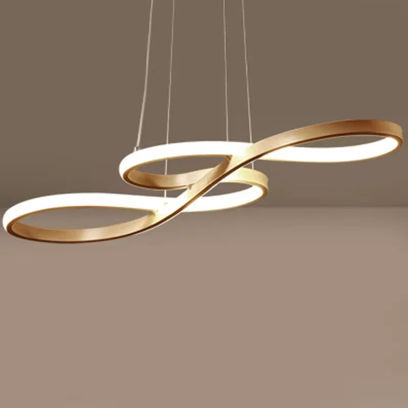 Fluva Suspension Ruban LED Minimaliste – Or, 92 cm