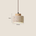 Travertin Suspension en Pierre Naturelle – Court, 10 cm, Bois clair