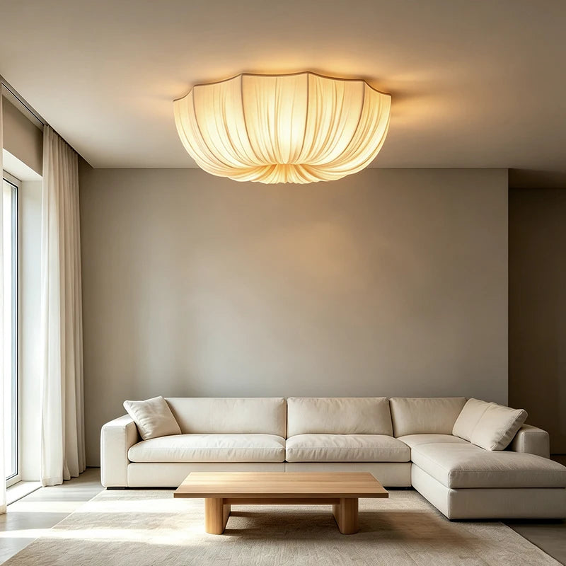 Plafonnier Nuée en Tissu Plissé