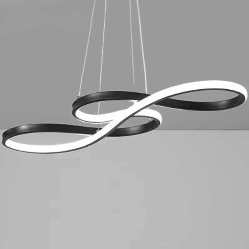 Fluva Suspension Ruban LED Minimaliste – Noir