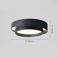 Duo Plafonnier LED Double Cercle – Noir, 40 cm