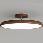 Médaillon Plafonnier LED Rond – gros plan du disque brun aspect bois