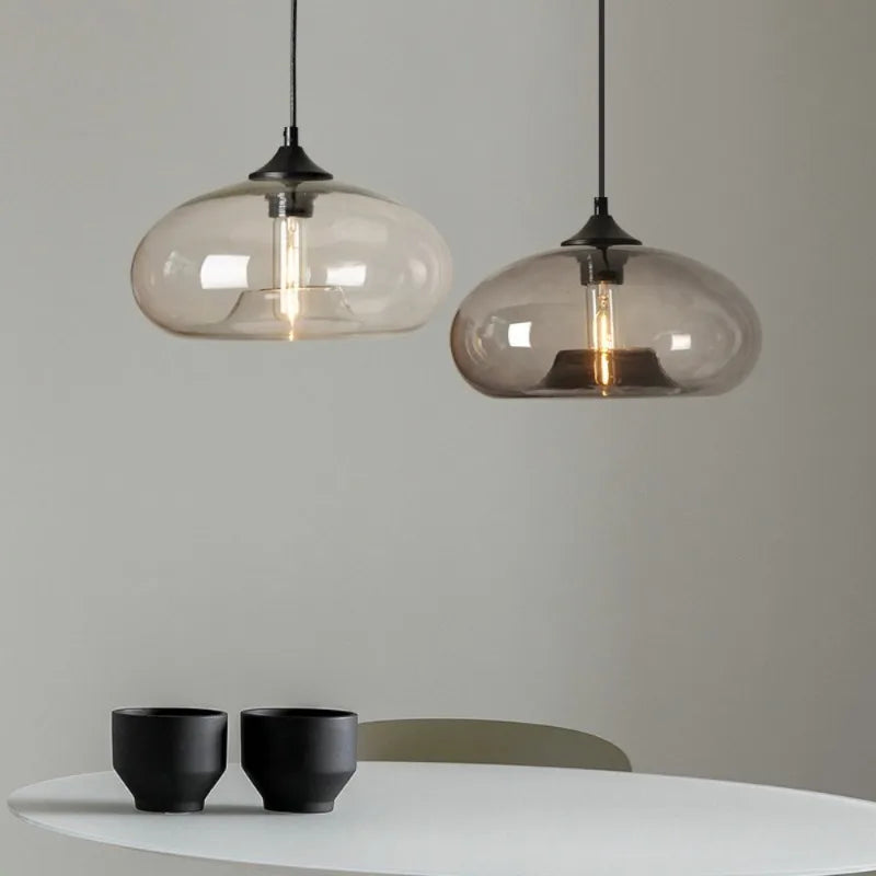 Irisa Suspension Globe en Verre Soufflé, 9 Teintes – suspensions en verre gris et transparent