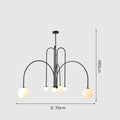 Arcadie Lustre à Bras en Arc – Noir, 70 cm