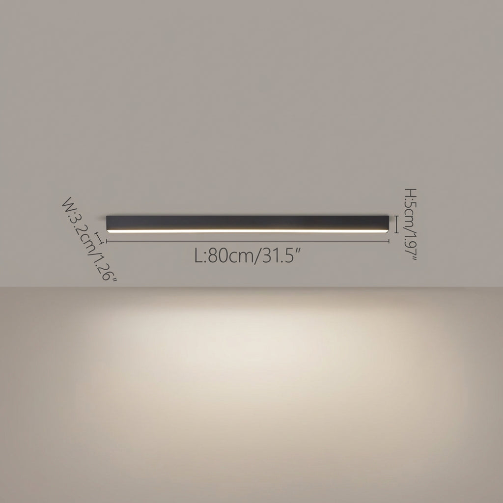 Rayon Plafonnier LED Linéaire – Noir, 80 cm