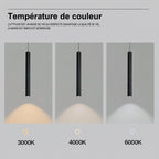 Filin Suspension Tube LED – trois suspensions aux faisceaux lumineux différents