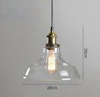 Platine de Plafond 3 Sorties, Ronde ou Linéaire – abat-jour en verre transparent en cloche, hauteur indiquée