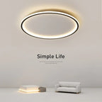Halo Plafonnier LED Anneau – anneau LED doré et blanc allumé, vue de dessous