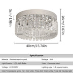 Diadème Plafonnier en Cristal Doré ou Argenté – Argent, 40 cm, Tricolore (3 teintes)