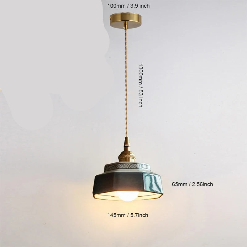 Hexa Suspension en Céramique – Vert canard