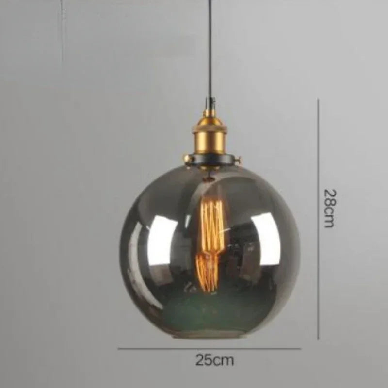 Platine de Plafond 3 Sorties, Ronde ou Linéaire – globe en verre fumé, hauteur indiquée