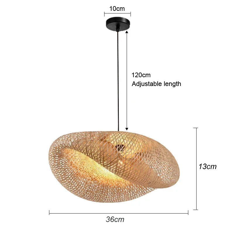 Rubane Suspension Ruban en Bambou Tressé – Support noir