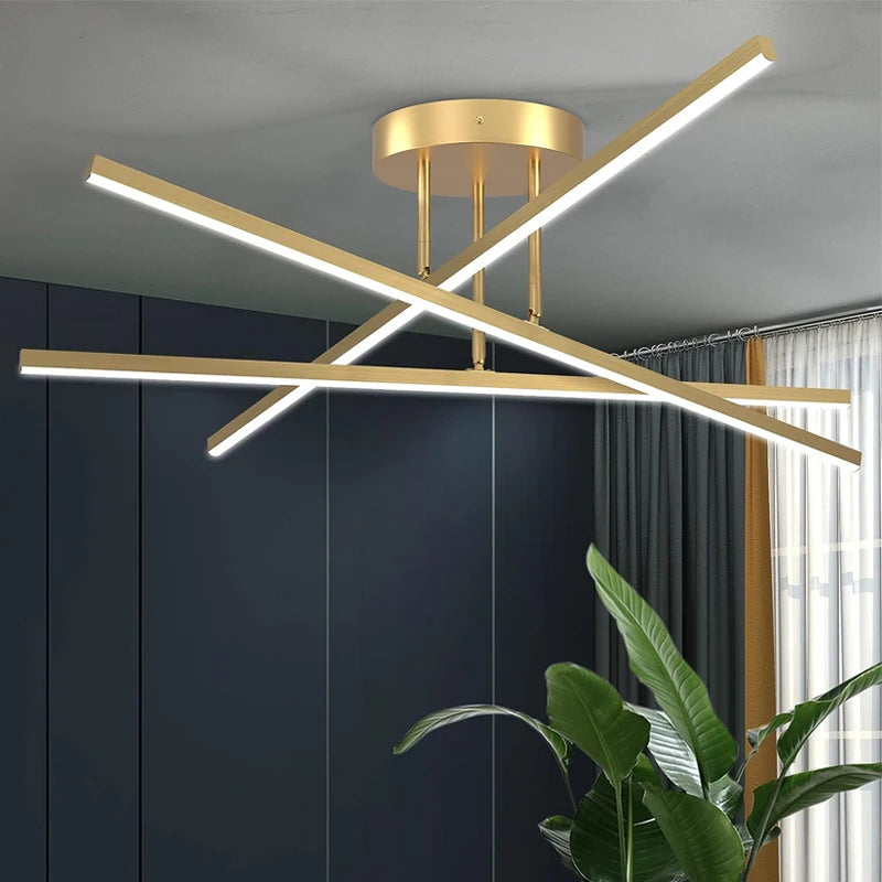 Croisée Plafonnier LED en Aluminium – Doré