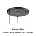 Platine de Plafond 3 Sorties, Ronde ou Linéaire – Platine ronde, diamètre 30 cm