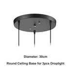 Platine de Plafond 3 Sorties, Ronde ou Linéaire – Platine ronde, diamètre 30 cm