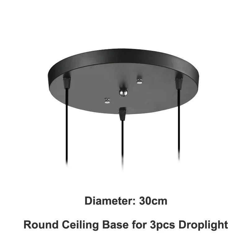 Platine de Plafond 3 Sorties, Ronde ou Linéaire – Platine ronde, diamètre 30 cm