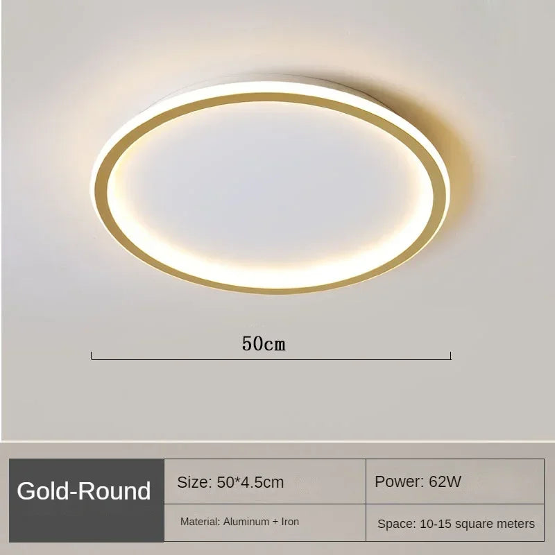 Halo Plafonnier LED Anneau – Doré, 50 cm