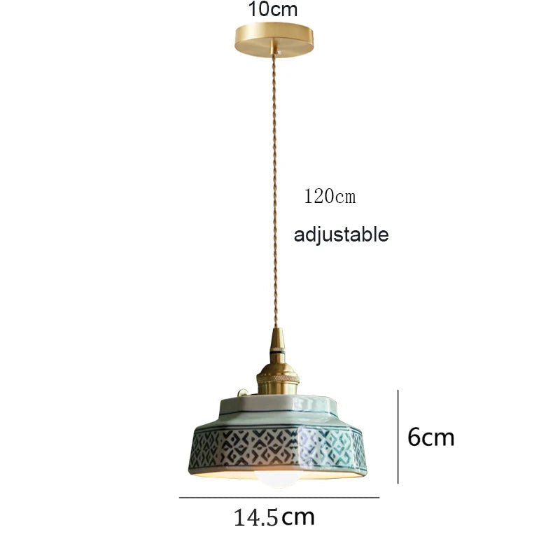 Hexa Suspension en Céramique – Bleu ciel