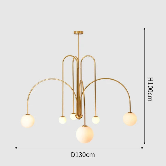 Arcadie Lustre à Bras en Arc – Doré, 130 cm