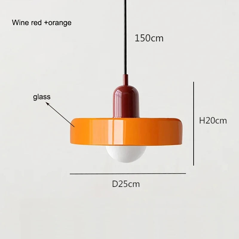 Paletia Suspension Palet en Verre Coloré – Bordeaux & Orange