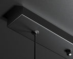 Ambrine Suspension en Verre Fumé ou Ambré, 1 Tête – gros plan de la barre de fixation noire au plafond