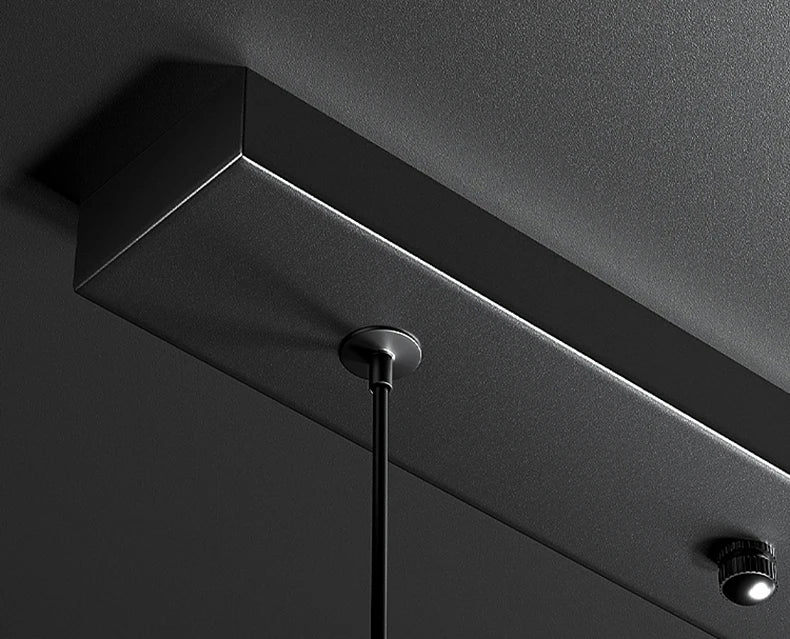 Ambrine Suspension en Verre Fumé ou Ambré, 1 Tête – gros plan de la barre de fixation noire au plafond
