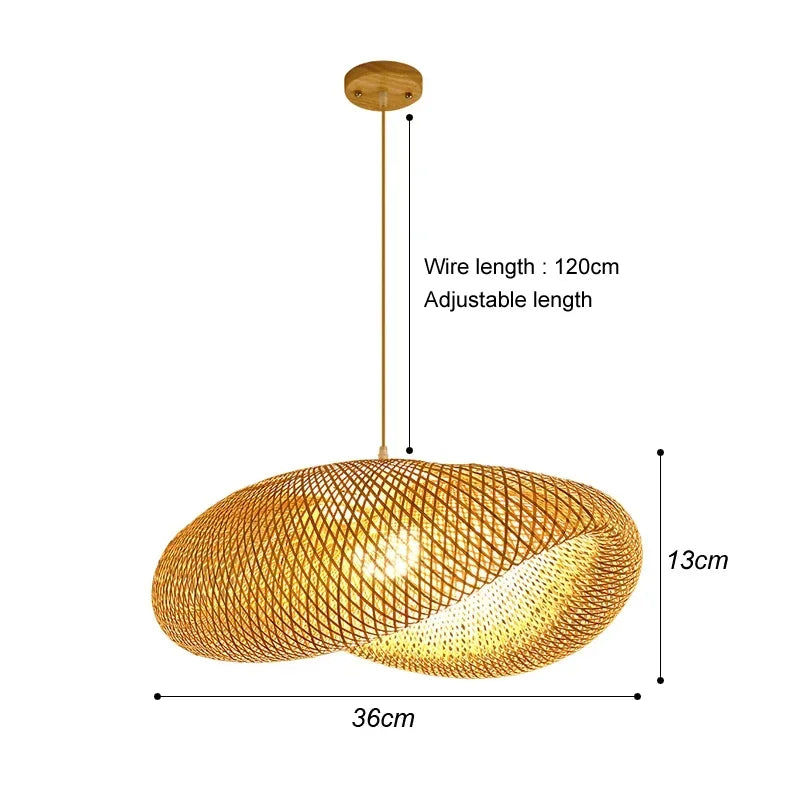 Rubane Suspension Ruban en Bambou Tressé – Support bois