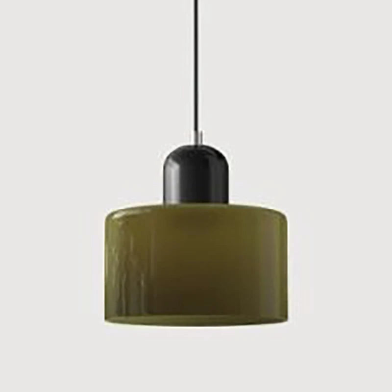 Dolia Suspension en Verre Teinté – Olive, capuchon noir