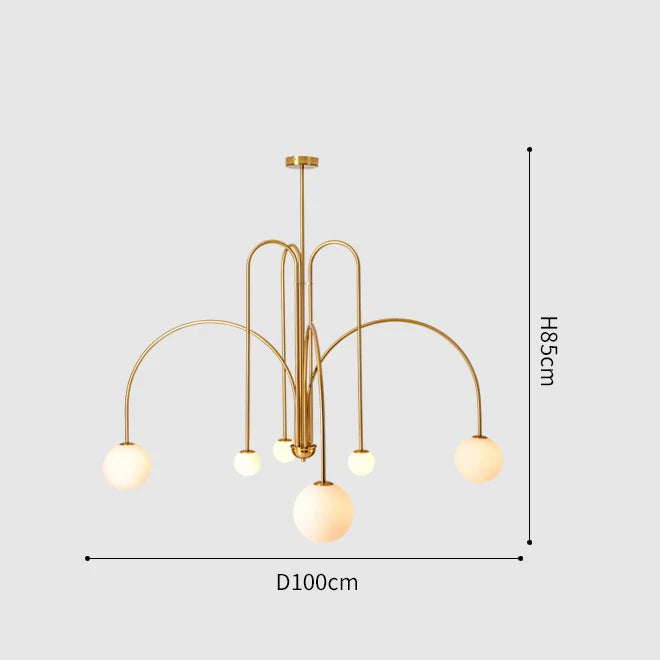 Arcadie Lustre à Bras en Arc – Doré, 100 cm