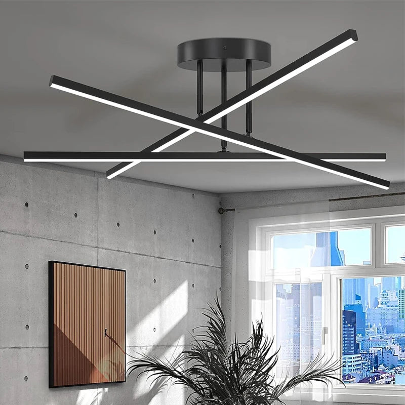 Croisée Plafonnier LED en Aluminium – Noir