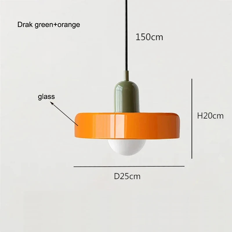 Paletia Suspension Palet en Verre Coloré – Vert foncé & Orange