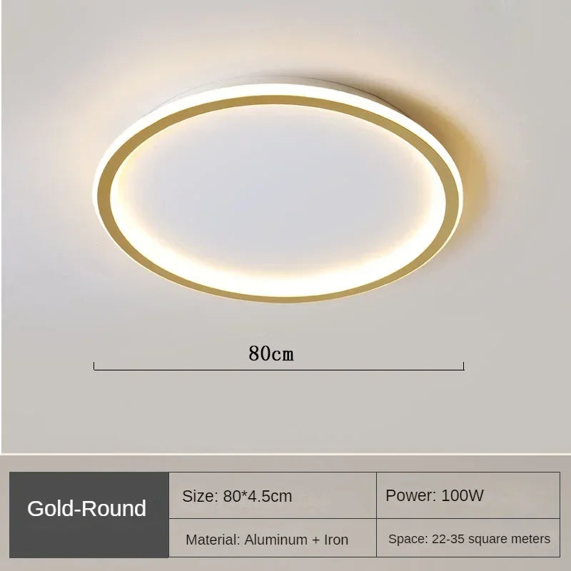 Halo Plafonnier LED Anneau – Doré, 80 cm