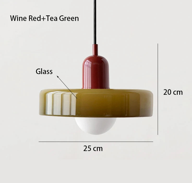 Paletia Suspension Palet en Verre Coloré – Bordeaux & Vert thé
