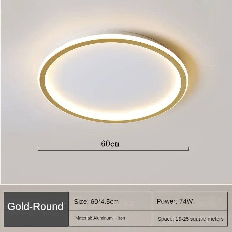 Halo Plafonnier LED Anneau – Doré, 60 cm